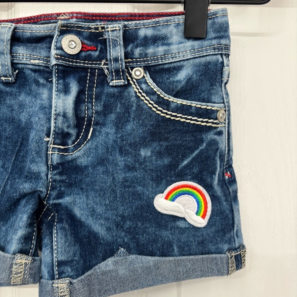 Denim Patch Shorts | Jordache Girls Size 4 - Picture 4 of 11